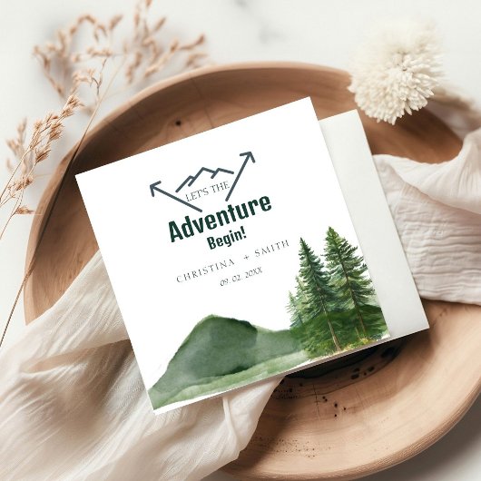 Rustieke Woodland Mountain Forest Pine Wedding Servet