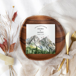 Rustieke Woodland Mountain Forest Pine Wedding Servet