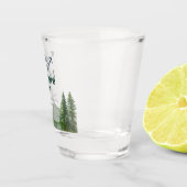 Rustieke Woodland Mountain Forest Pine Wedding Shot Glas (Rechts)