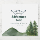 Rustieke Woodland Mountain Forest Pine Wedding Sparkling Wijnetiket (Enkel label)