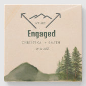 Rustieke Woodland Mountain Forest Pine Wedding Stenen Onderzetter (Voorkant)