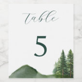 Rustieke Woodland Mountain Forest Pine Wedding Wijn Etiket (Enkel label)
