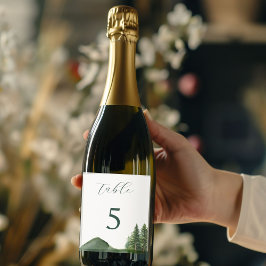 Rustieke Woodland Mountain Forest Pine Wedding Wijn Etiket