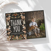 Rustieke Woodland Party Dier Verjaardag Foto Bedankkaart