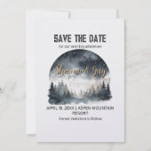 Rustieke Woodland Pine Forest Winter Save the Date Kaart (Voorkant)