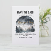 Rustieke Woodland Pine Forest Winter Save the Date Kaart (Staand voorkant)