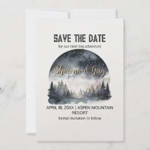 Rustieke Woodland Pine Forest Winter Save the Date Kaart