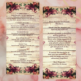 Rustieke Woodland Rozen Bourgondië Country Wedding Menu