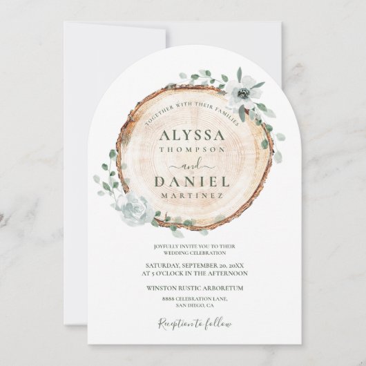 Rustieke Woodland Sage Waterverf bloemenbruiloft Kaart (Voorkant)