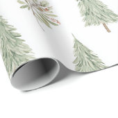 Rustieke Woodland Sleigh & Pine Cadeaupapier (Rol Hoek)