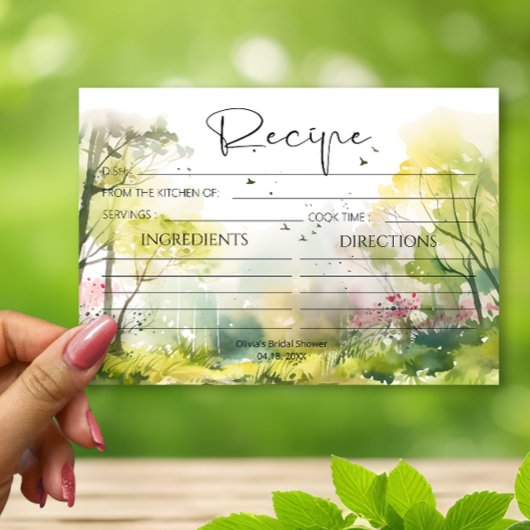 Rustieke Woodland Spring Recept Kaart