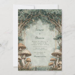 Rustieke Woodland Sprookjesachtige Charm Wedding Kaart
