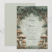 Rustieke Woodland Sprookjesachtige Charm Wedding Kaart (Voorkant / Achterkant)