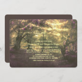 Rustieke Woodland String Lights Bomen Bruiloft Kaart (Voorkant / Achterkant)