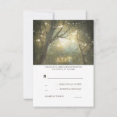 Rustieke Woodland String Lights Bruiloft RSVP Kaar (Voorkant)