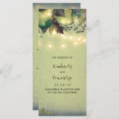 Rustieke Woodland String Lights Wedding Programma' Programmakaart (Voorkant / Achterkant)