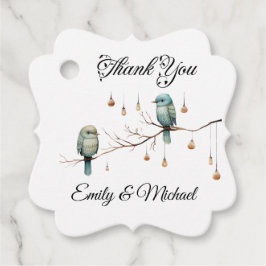 Rustieke Woodland Tortelduifjes Romantische bruilo Bedankjes Labels