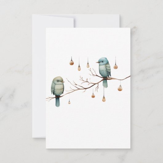 Rustieke Woodland Tortelduifjes Romantische bruilo Bedankkaart (Achterkant)