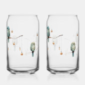 Rustieke Woodland Tortelduifjes Romantische bruilo Blikvorm Glas (Links)