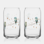 Rustieke Woodland Tortelduifjes Romantische bruilo Blikvorm Glas (Achterkant)