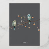 Rustieke Woodland Tortelduifjes Romantische bruilo Folie Uitnodiging (Achterkant)