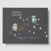 Rustieke Woodland Tortelduifjes Romantische bruilo Gastenboek (Voorkant)