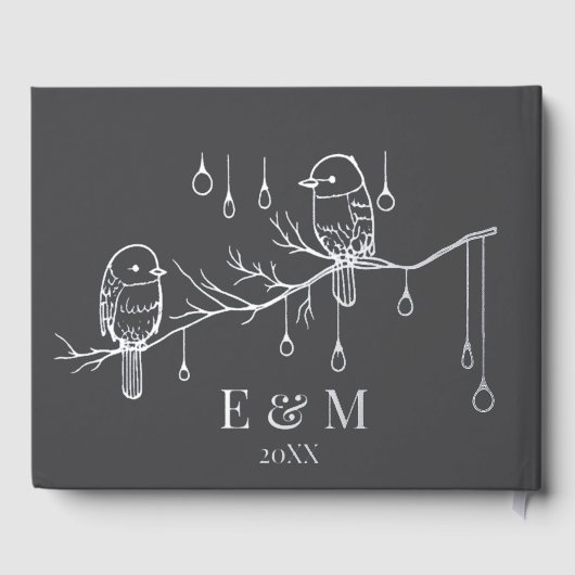 Rustieke Woodland Tortelduifjes Romantische bruilo Gastenboek (Achterkant)