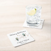 Rustieke Woodland Tortelduifjes Romantische bruilo Kartonnen Onderzetters (Insitu)