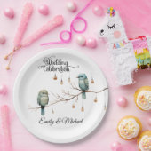 Rustieke Woodland Tortelduifjes Romantische bruilo Papieren Bordje (Feest)