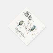 Rustieke Woodland Tortelduifjes Romantische bruilo Servet (Hoek)