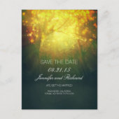Rustieke Woodland Tree Lights Save The Date Aankondigingskaart (Voorkant)