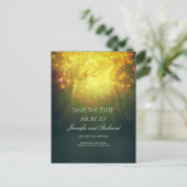 Rustieke Woodland Tree Lights Save The Date Aankondigingskaart (Staand voorkant)