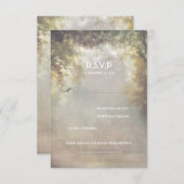 Rustieke Woodland Tree Lights Wedding RSVP (Voorkant / Achterkant)