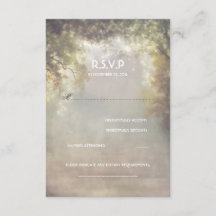 Rustieke Woodland Tree Lights Wedding RSVP