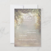 Rustieke Woodland Tree Lights Wedding RSVP Kaartje (Voorkant)
