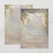 Rustieke Woodland Tree Lights Wedding RSVP Kaartje (Voorkant / Achterkant)