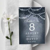 Rustieke Woodland Tree String Lights Navy Blue Kaart