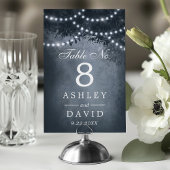 Rustieke Woodland Tree String Lights Navy Blue Kaart