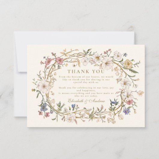 Rustieke Woodland varen bruiloft Bedankkaart (Voorkant)