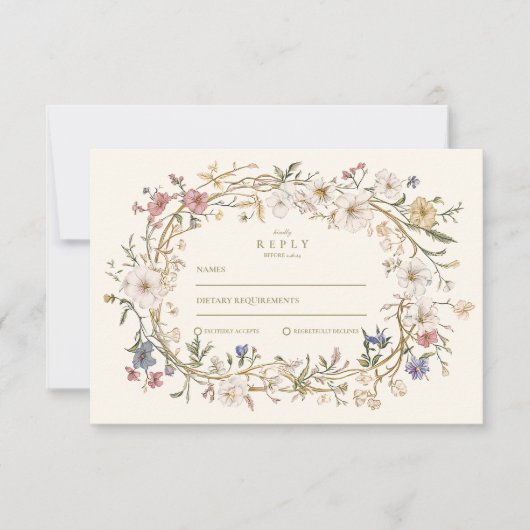 Rustieke Woodland varen bruiloft RSVP Kaartje (Voorkant)