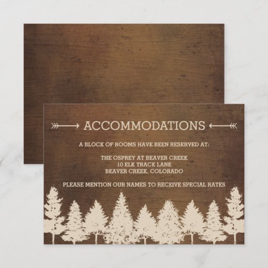 Rustieke Woodland Wedding Enclosure Kaarten (Voorkant / Achterkant)