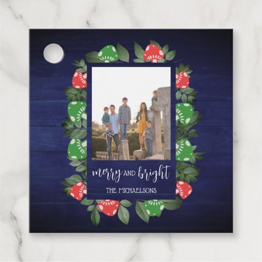 Rustieke Woodland Whimsical Mushrooms Kerstmis Bedankjes Labels (Voorkant)