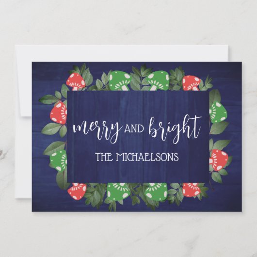 Rustieke Woodland Whimsical Mushrooms Kerstmis Feestdagenkaart (Voorkant)