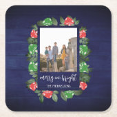 Rustieke Woodland Whimsical Mushrooms Kerstmis Kartonnen Onderzetters (Voorkant)