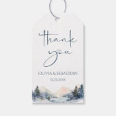 Rustieke Woodland Winter Forest bruiloft Dank u Cadeaulabel (Voorkant)