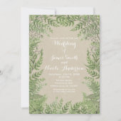 Rustieke Woodsy Botanical Leaves Kraft Wedding Kaart (Voorkant)