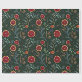 Rustieke Woodsy Hunter Green Gedroogde Botanicals Cadeaupapier (Vlak)