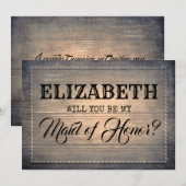 Rustieke word jij mijn getuige | Bruidsmeisje Kaart (Voorkant / Achterkant)