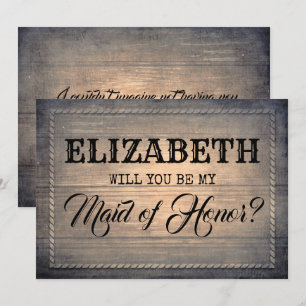 Rustieke word jij mijn getuige   Bruidsmeisje Kaart