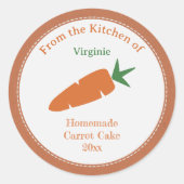 Rustieke Wortel Cake Label Sticker (Voorkant)